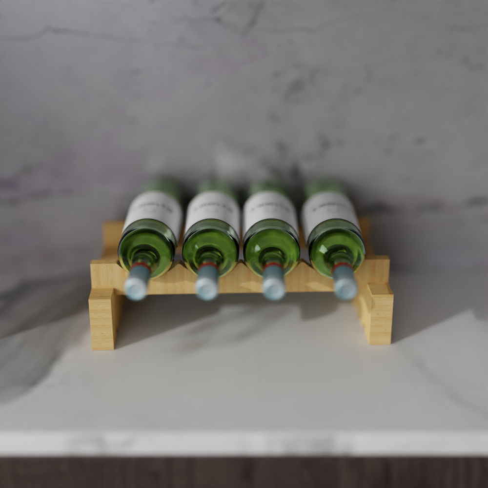 4 Bottle Modular Wine Rack - New Zealand Pine