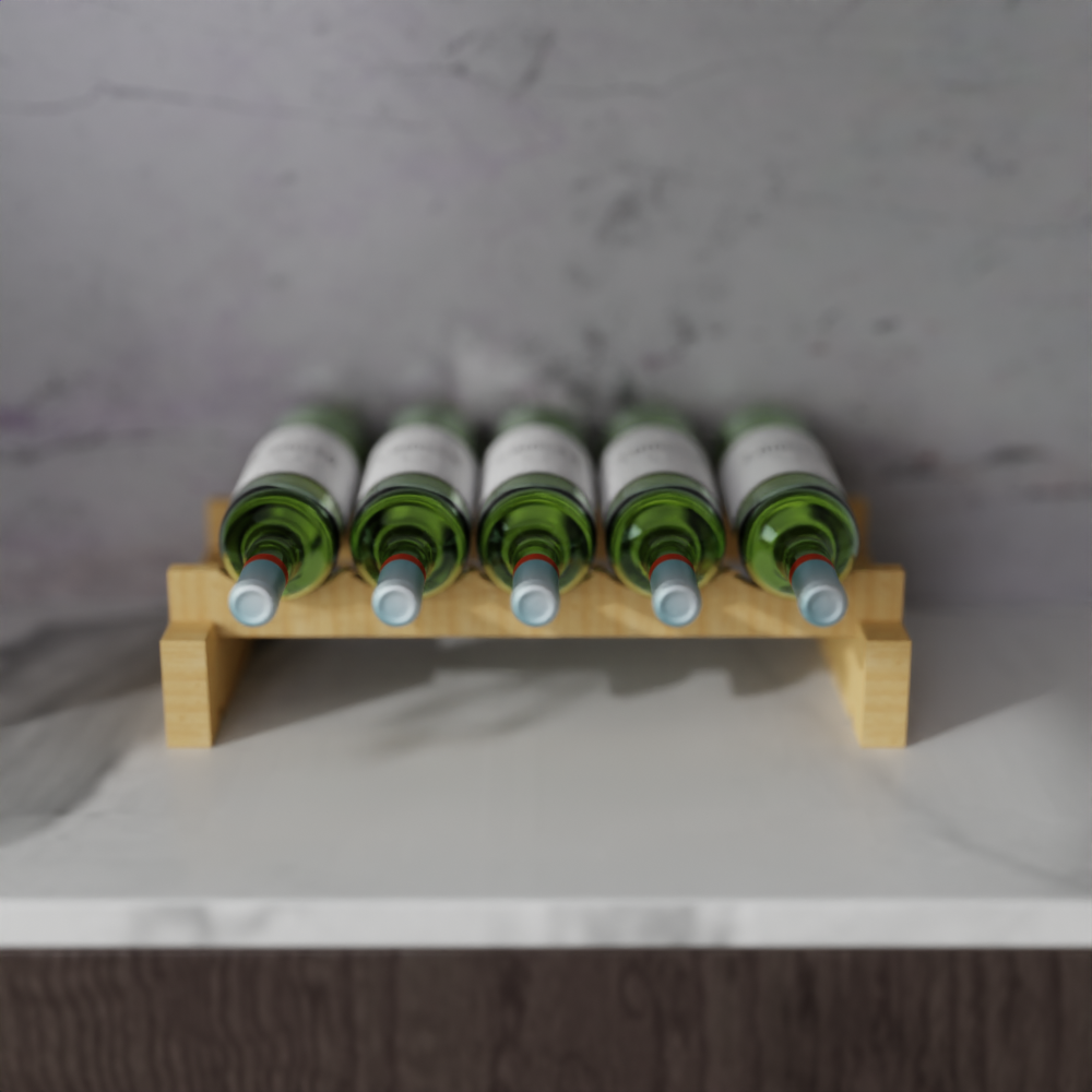 5 Bottle Modular Wine Rack - New Zealand Pine