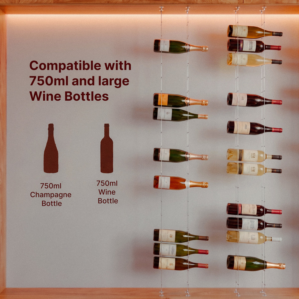 Architectural Cable Wine Rack System