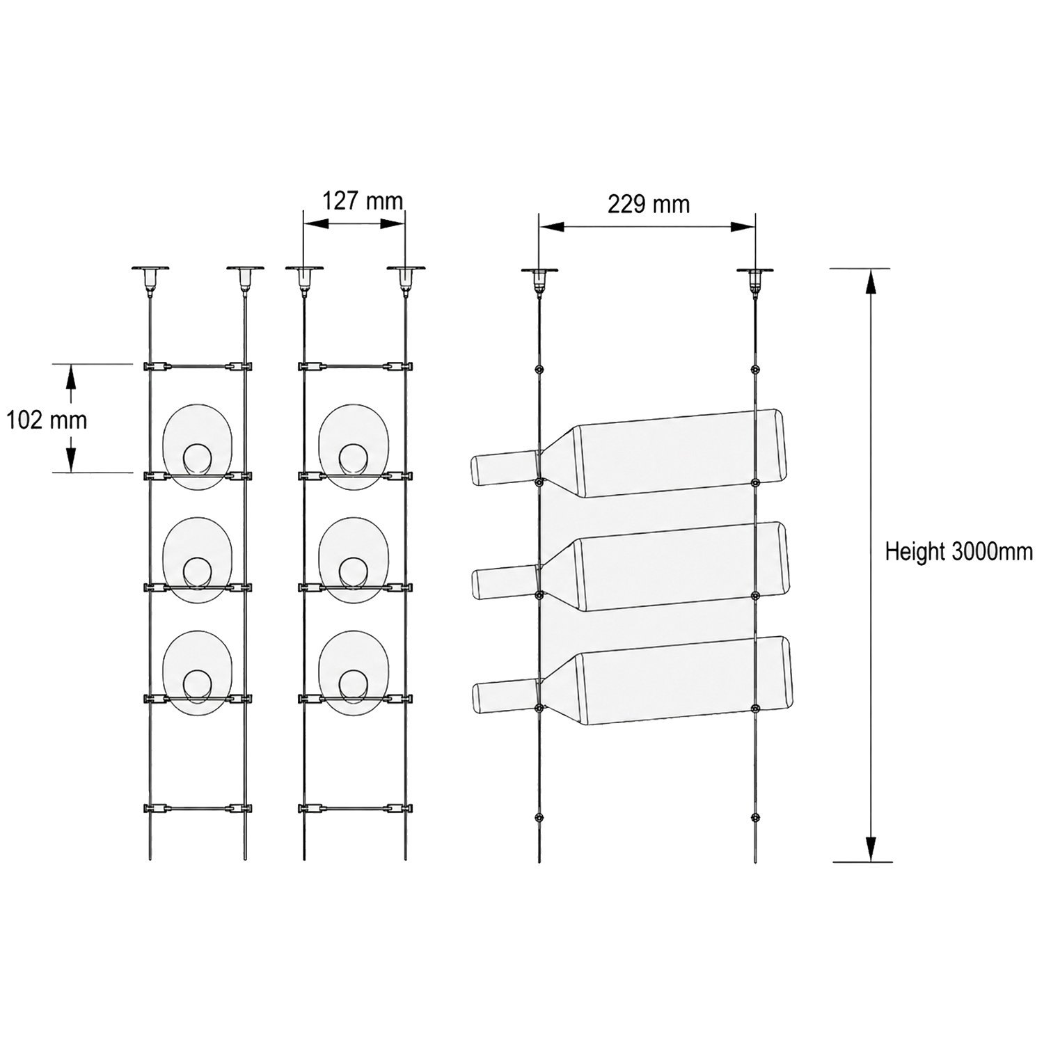Wine Rack Modular Wire Elegant Cable Wine Rack for Stylish Wine Storage - Wine Stash, LLC