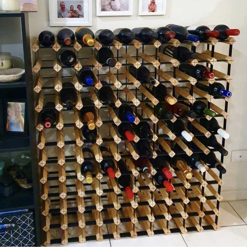 Partially filled 120 Bottle Wine Rack with Wine Bottles