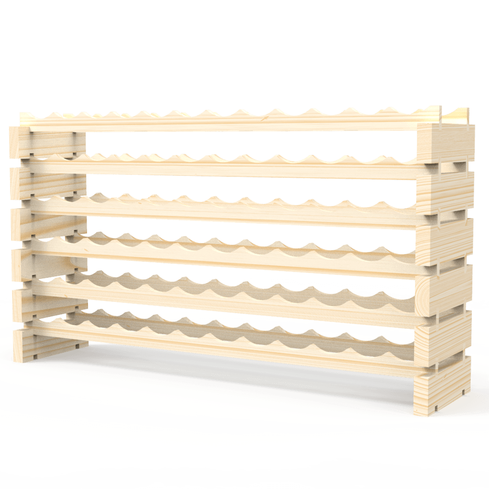 72 Bottle Modular Wine Rack Kit - New Zealand Pine