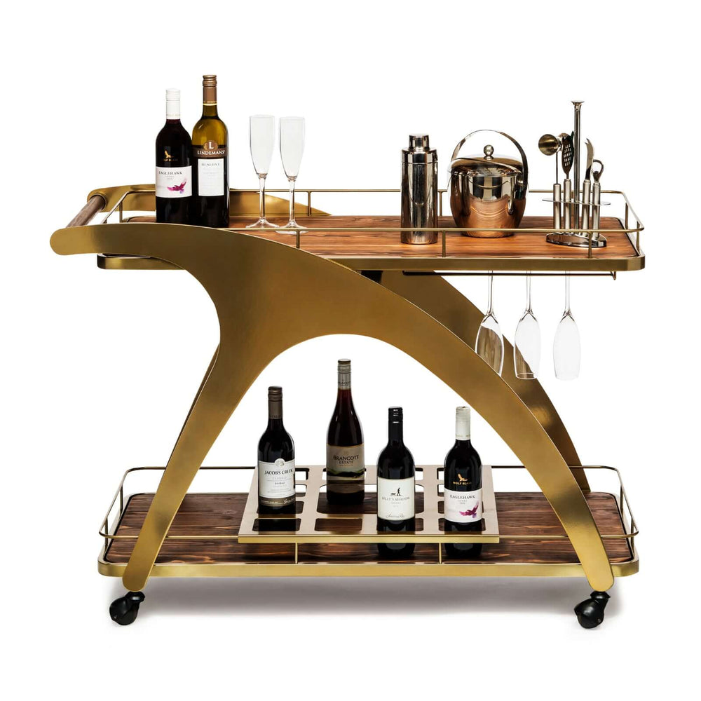 Bar Carts Australia | Gold, Black & Wood Bar Carts | Wine Stash