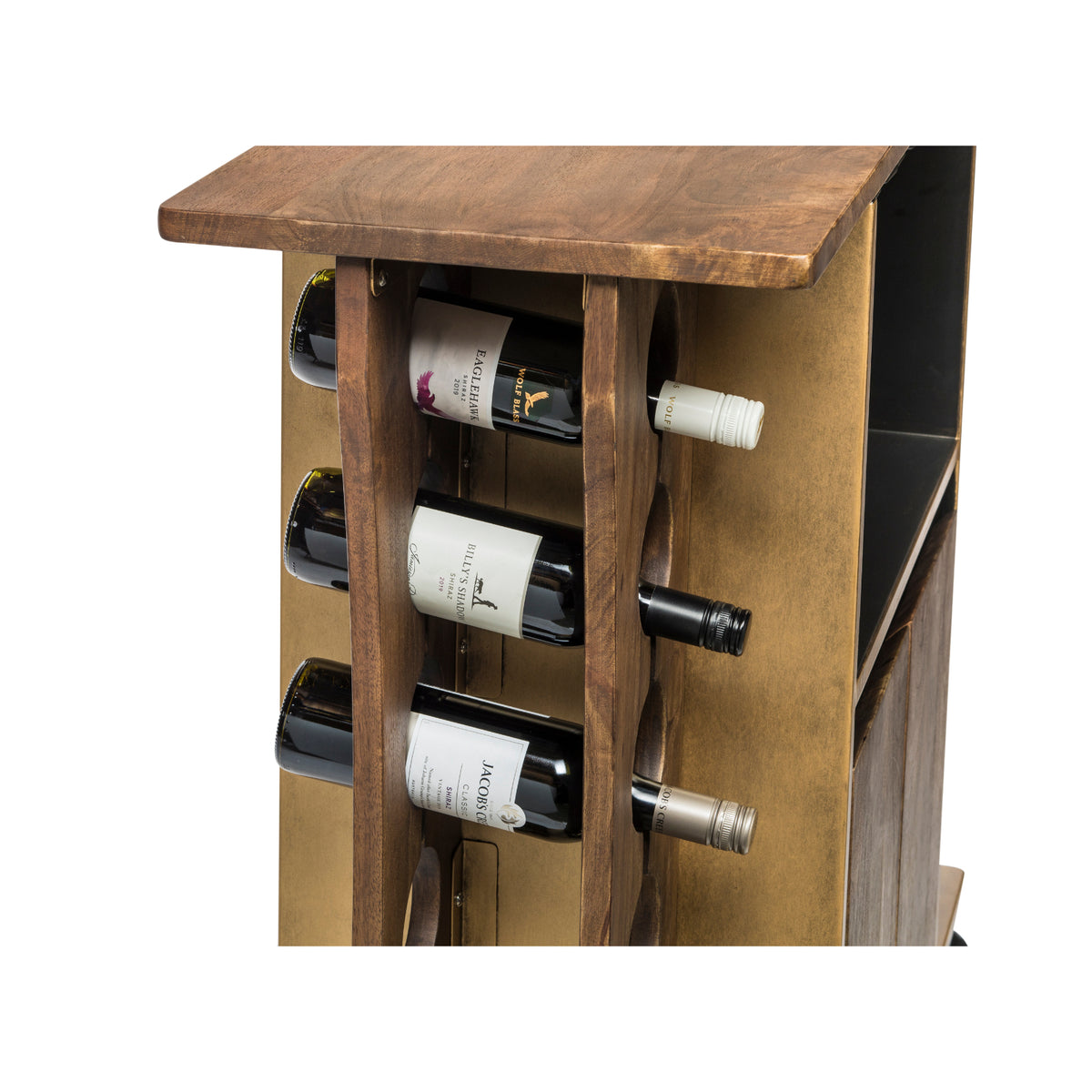 Contemporary Timber Bar Cart - Wine Stash