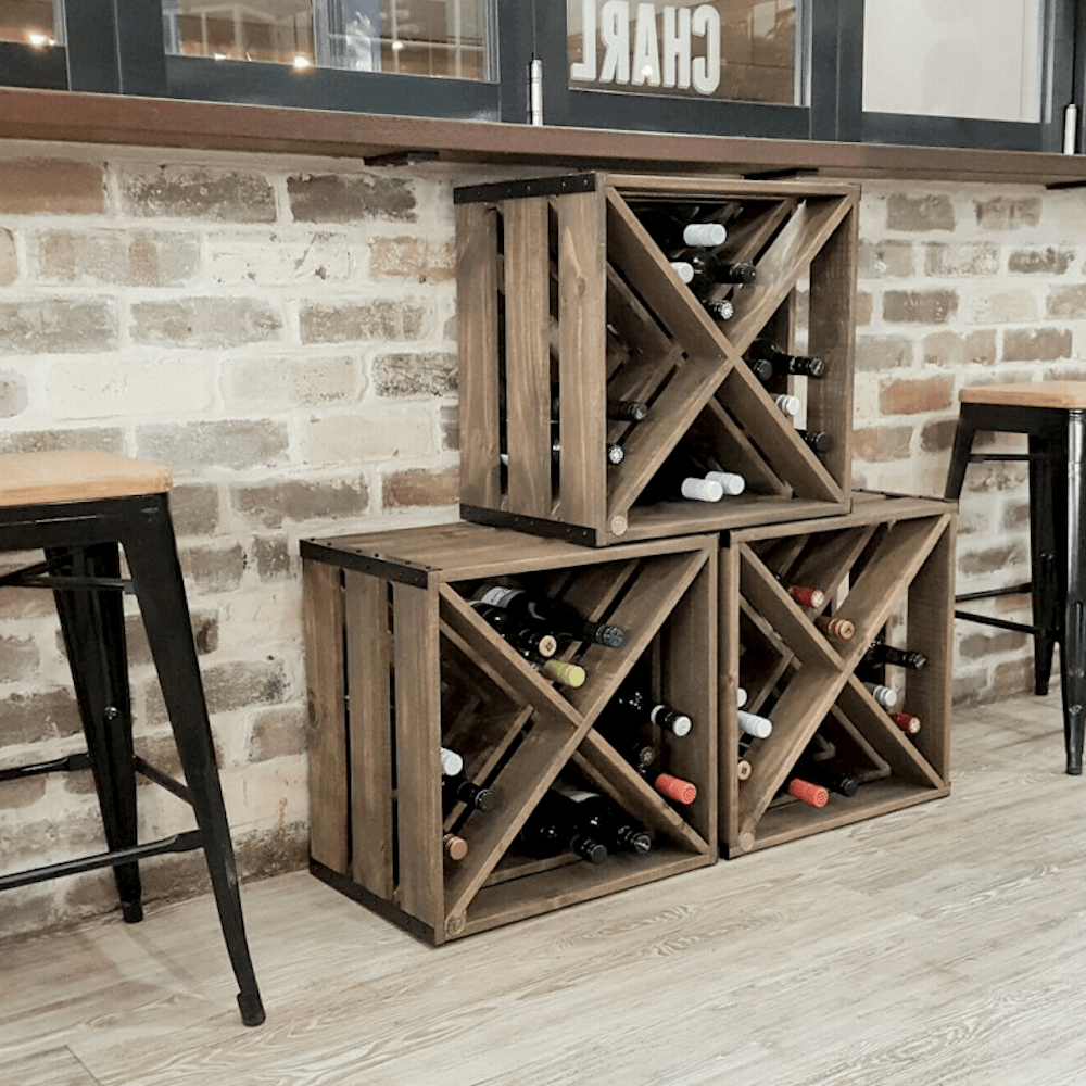 Industrial Wine Cube - Stacked