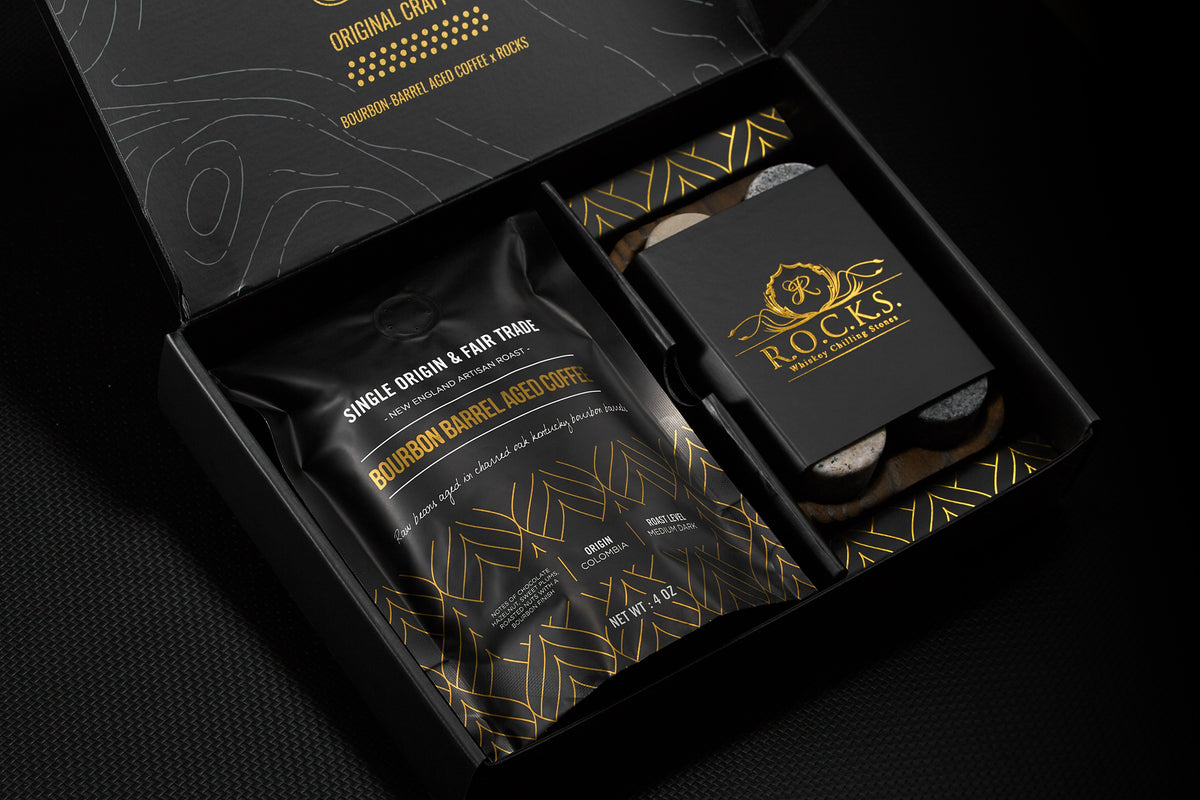 Whiskey Chilling Stones &amp; Colombian Whisky Aged Coffee Gift Set - Wine Stash