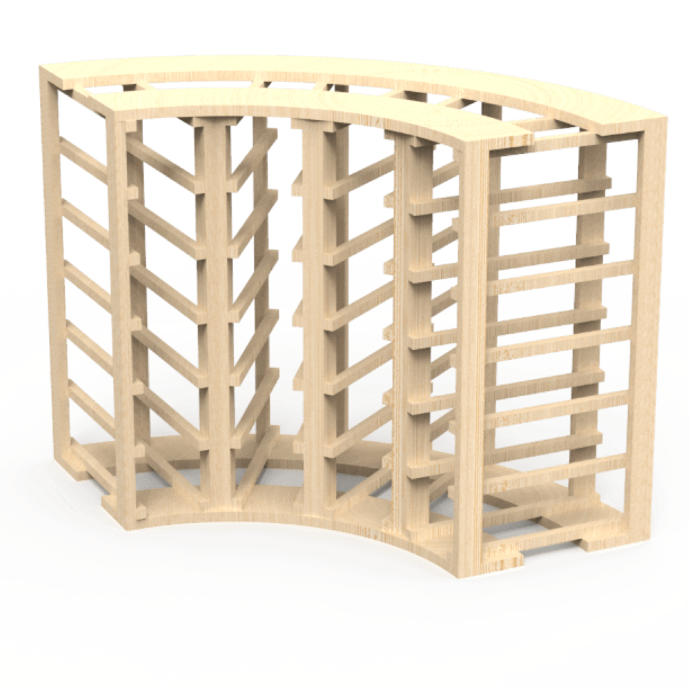 Corner Wine Cube Storage - Natural Finish