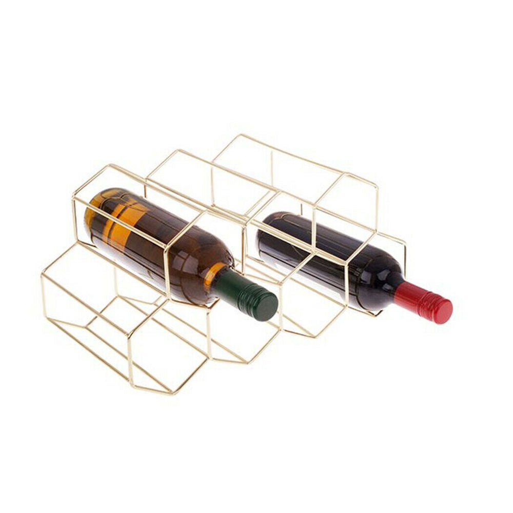 Gloss Gold Wine Rack with Bottles
